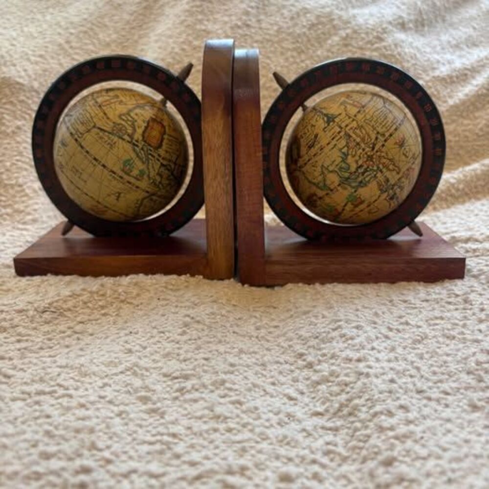 Vintage Globe Bookends